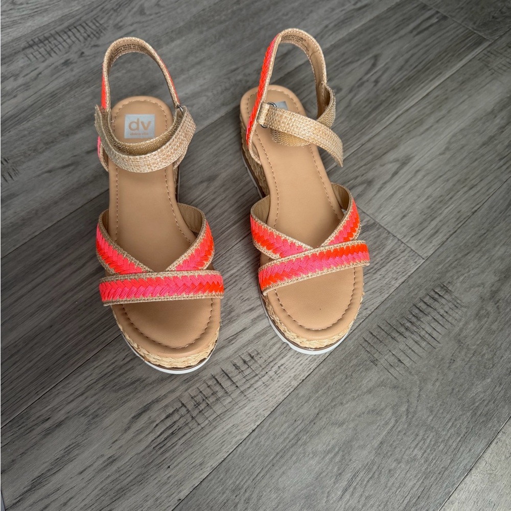 DV by Dolce Vita Neon Pink and Tan Sandals
